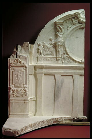 Maquette du piédroit et du mur sud de l'escalier Mollien