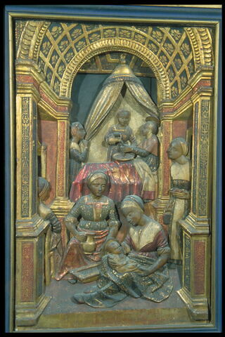 Scènes de la vie de sainte Anne : Joachim chasse du Temple ; La Naissance de la Vierge ; La rencontre d'Anne et de Joachim à la Porte dorée, image 3/4