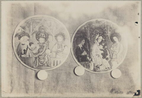 Valve de miroir : Dieu le Père entre saint Jean Baptiste et saint Charlemagne, image 5/5