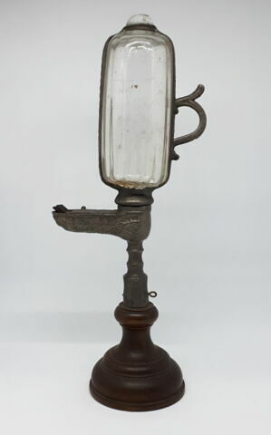 Lampe étain et verre