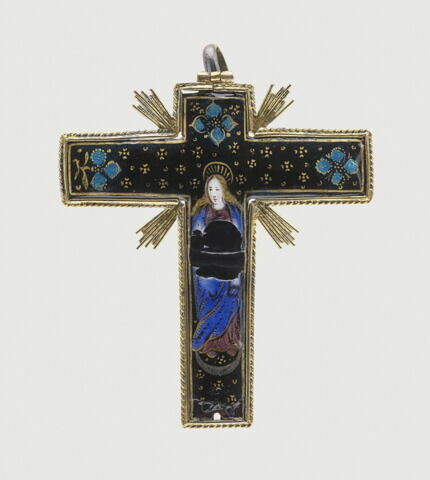 Pendentif en forme de croix : d'un côté le Christ, de l'autre la Vierge, image 2/6