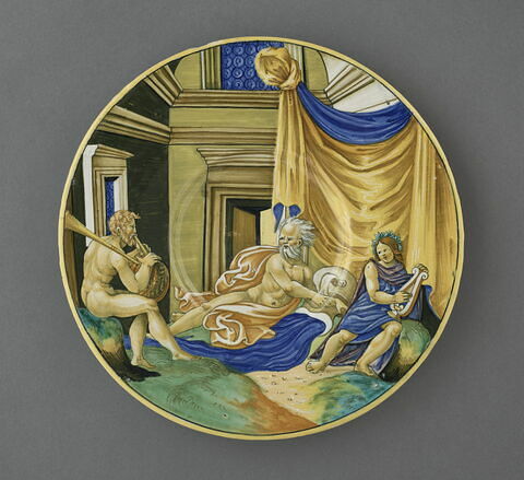 Assiette : Apollon et Marsyas