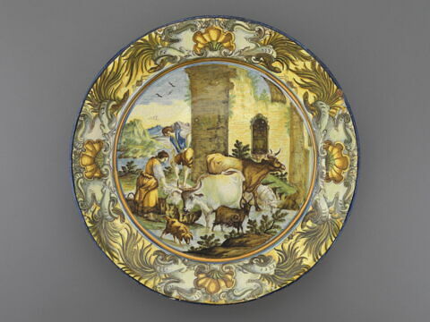 Plat rond : scène pastorale