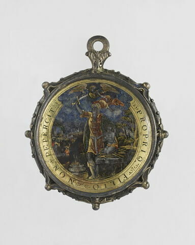 Pendentif : le sacrifice d'Abraham, la Crucifixion, image 3/5