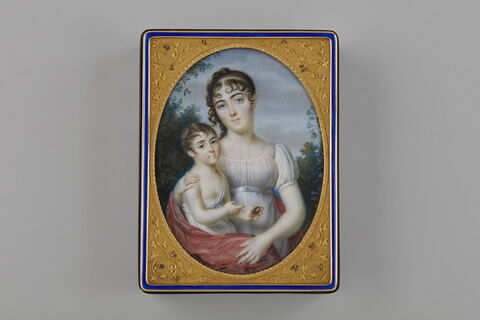 Tabatière : la maréchal Bessières et son fils, 2e duc d'Istrie, image 2/6