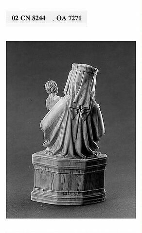 Statuette : Vierge à l'Enfant trônant, tenant une rose, image 2/7