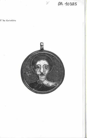 Médaille circulaire : personnages en buste