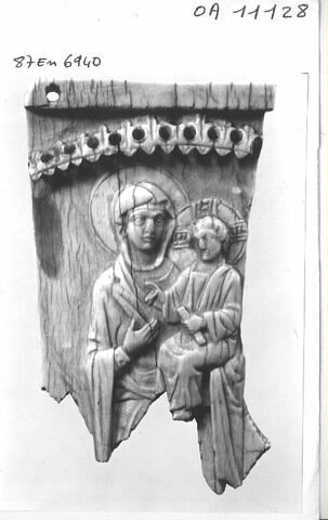 Fragment de plaque : Vierge Hodeghetria