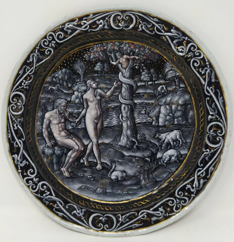 Assiette : Le Péché d'Adam et Eve