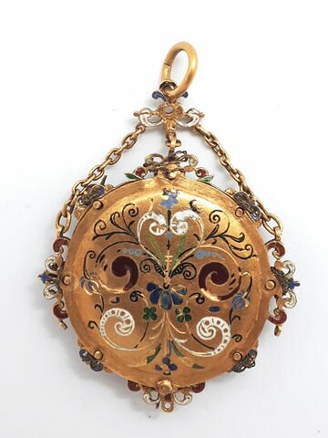 Pendentif circulaire en or émaillé : l'Assomption, image 2/4