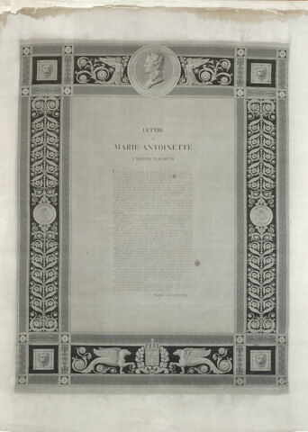 Lettre de Marie-Antoinette à Madame Elisabeth