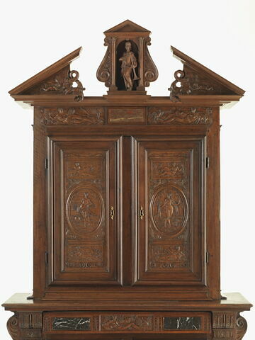 Armoire à deux corps et à décor de plaques de marbre, image 4/11