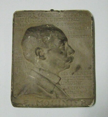 Bas relief en plâtre : Emile Molinier