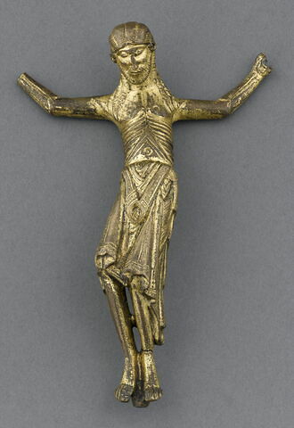 Figure d’applique : Christ en croix en bronze doré, image 7/9