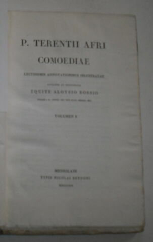 Ouvrage en latin : Terentius en 3 volumes ayant appartenu au duc de Reichstadt