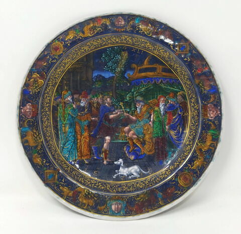 Assiette : Joseph reçoit l'intendance d'Egypte, d'un ensemble de six, "Histoire de Joseph" (N 1355 à N 1360)