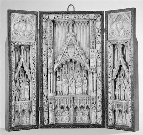 Triptyque : Adoration des Mages et saints ; Baptême du Christ ; Décollation de saint Jean Baptiste