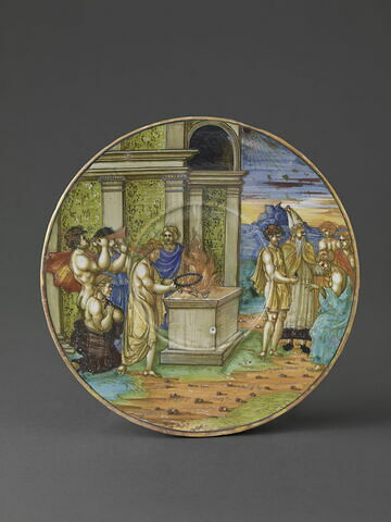 Assiette : le mariage d'Iphis et d'Ianthe