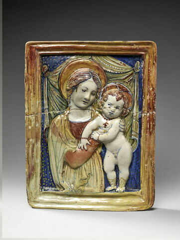 Plaque rectangulaire : Vierge à l'Enfant