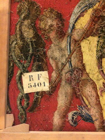 Fragment de la tapisserie Le Triomphe d'Hercule : Hercule devant un pupitre, de la tenture des Triomphes des Dieux, image 3/6