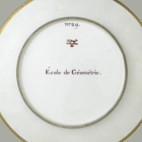 Assiette du Service Encyclopédique : Ecole de Géométrie, image 2/2