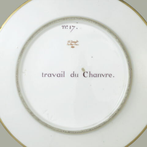 Assiette du Service Encyclopédique : travail du Chanvre, image 2/2