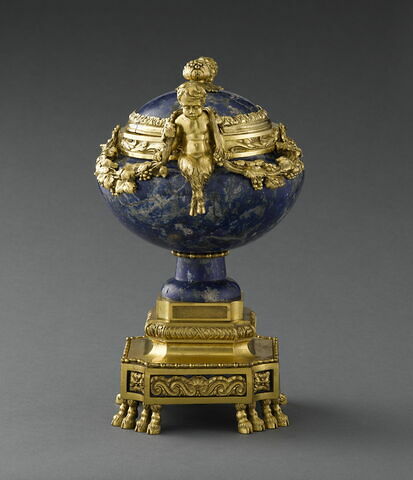 Cassolette en lapis et bronze doré, image 2/8