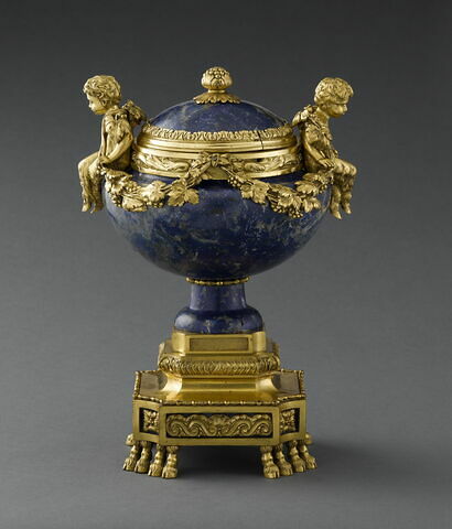 Cassolette en lapis et bronze doré