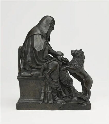 Groupe sculpté : saint Jérome et le lion, image 5/7