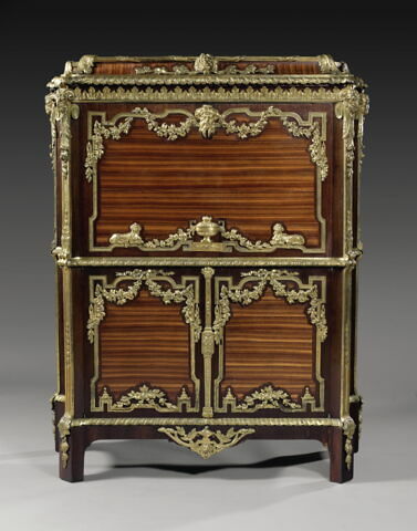 Secrétaire à abattant avec pendule de cartonnier