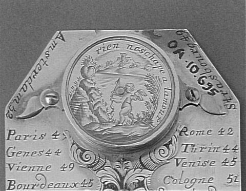 Cadran solaire horizontal de poche de type Butterfield, image 2/3