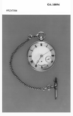 Montre à répétition munie d'une chaîne et de sa clef, image 3/7