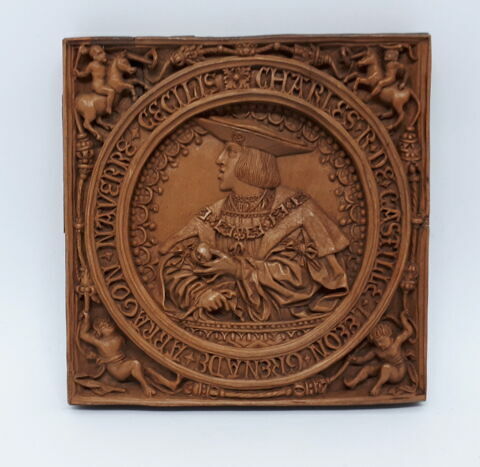 Plaque en buis : Charles, roi de Castille (Charles-Quint)