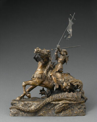 Statuette : saint Georges terrassant le dragon, image 2/7