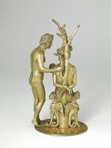 Groupe sculpté : Un satyre, une nymphe et un enfant ivre, dit Marsyas et dryade ou la Punition de Pan, image 6/6