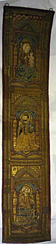 Orfroi brodé provenant d'un ensemble de trois éléments d'ornement de chape : La Vierge, Saint Barthélémy, Saint Jacques le Majeur, image 3/3