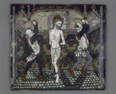 Plaque : La Flagellation, d'un ensemble de douze plaques