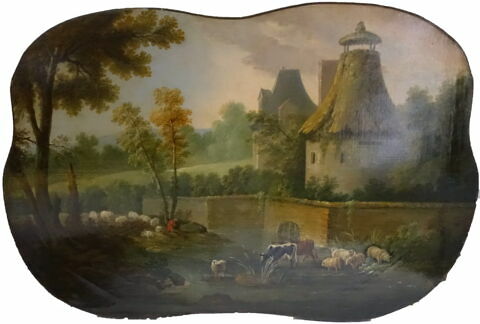 Paysage avec troupeau et pigeonnier, image 2/3