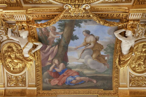 Plafond : Salle des Saisons -Diane et Endymion, au dessus de la corniche, côté est