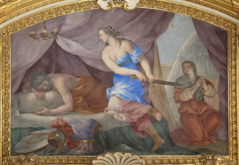 Plafond : Salle des Antonins - Judith et Holopherne, au dessus de la corniche, côté nord,