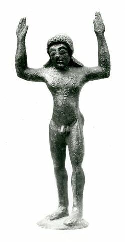 statuette ; couvercle de lébès