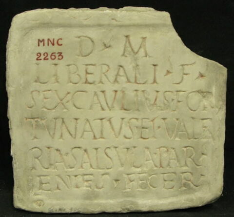 plaque de loculus ; inscription