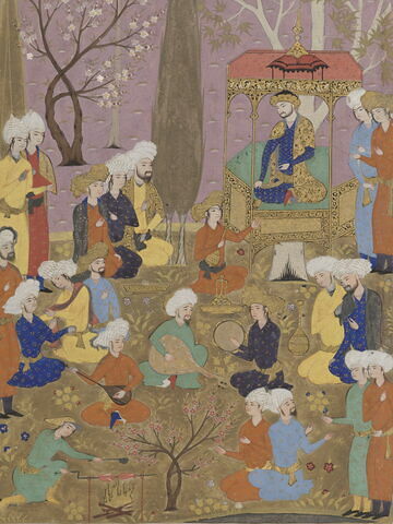 Fête princière dans un jardin (page d'un 