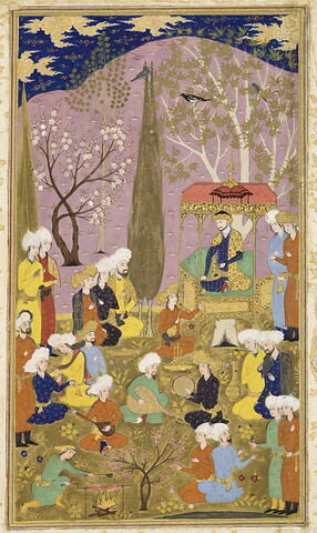 Fête princière dans un jardin (page d'un 