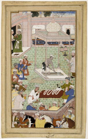 L'enterrement de Kay Khrosrow (Page de l’"Akbarnama" ou du "Baburnama" de Moscou ?)