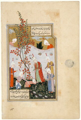 Mahmud de Ghazna et Ayaz ou Prince accueillant une requête (page d'un recueil de poésie), image 2/5