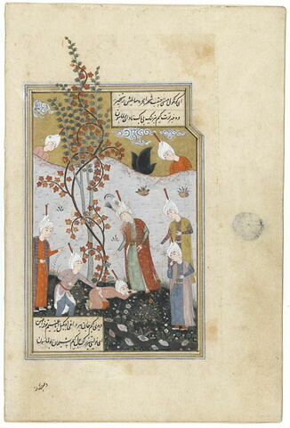 Mahmud de Ghazna et Ayaz ou Prince accueillant une requête (page d'un recueil de poésie), image 3/5