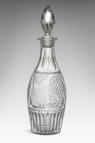 Carafe à liqueur avec bouchon, d'un ensemble avec trois carafes et un verre à pied