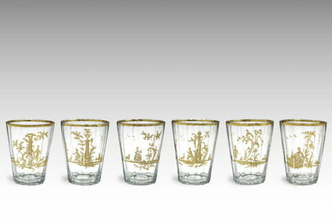 Verre, d'un lot de six verres, image 2/2