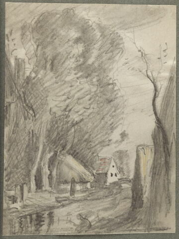 Rivière bordée d'arbres, à gauche une maison, image 2/2